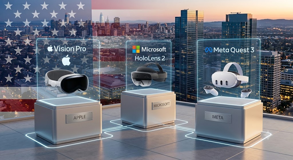 Apple Microsoft Meta us spatial computing companies 2026