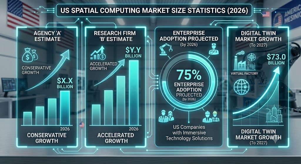 us spatial computing market size statistics 2026 infographic