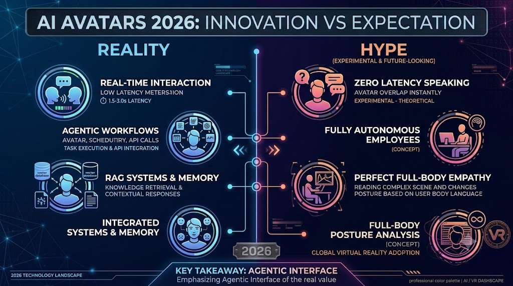 Real AI avatar capabilities compared with common metaverse misconceptions in 2026