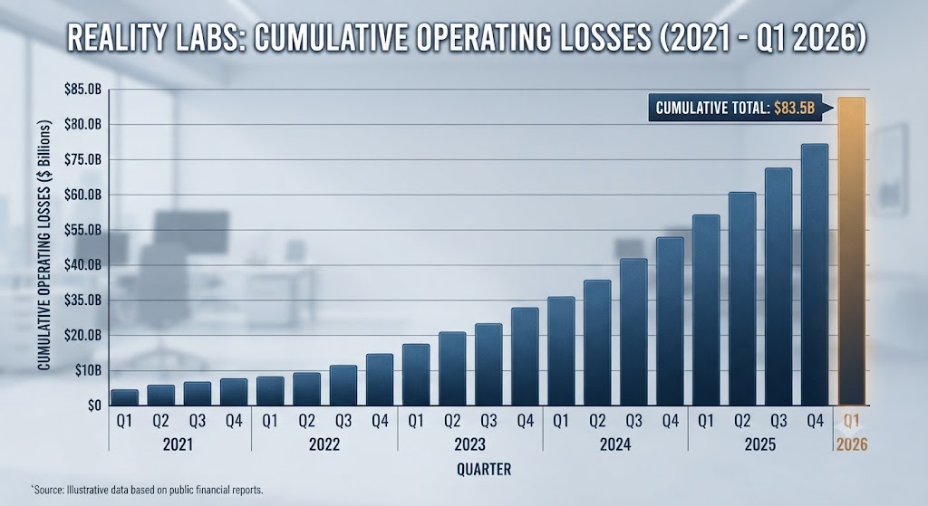 Reality Labs quarterly losses climbing toward $83.5 billion since 2021